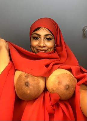 arabian desert girl, show her round huge boobd
